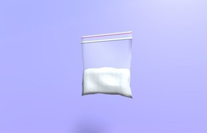 fake zipper bag drug Low-poly 3D model