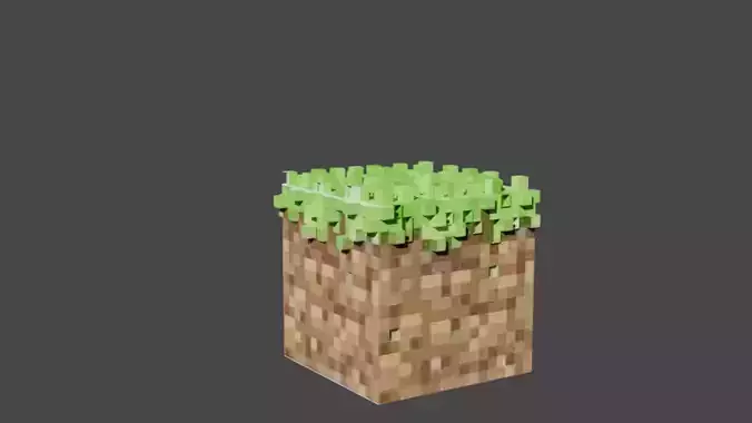 Minecraft grass block 3d Free low-poly 3D model