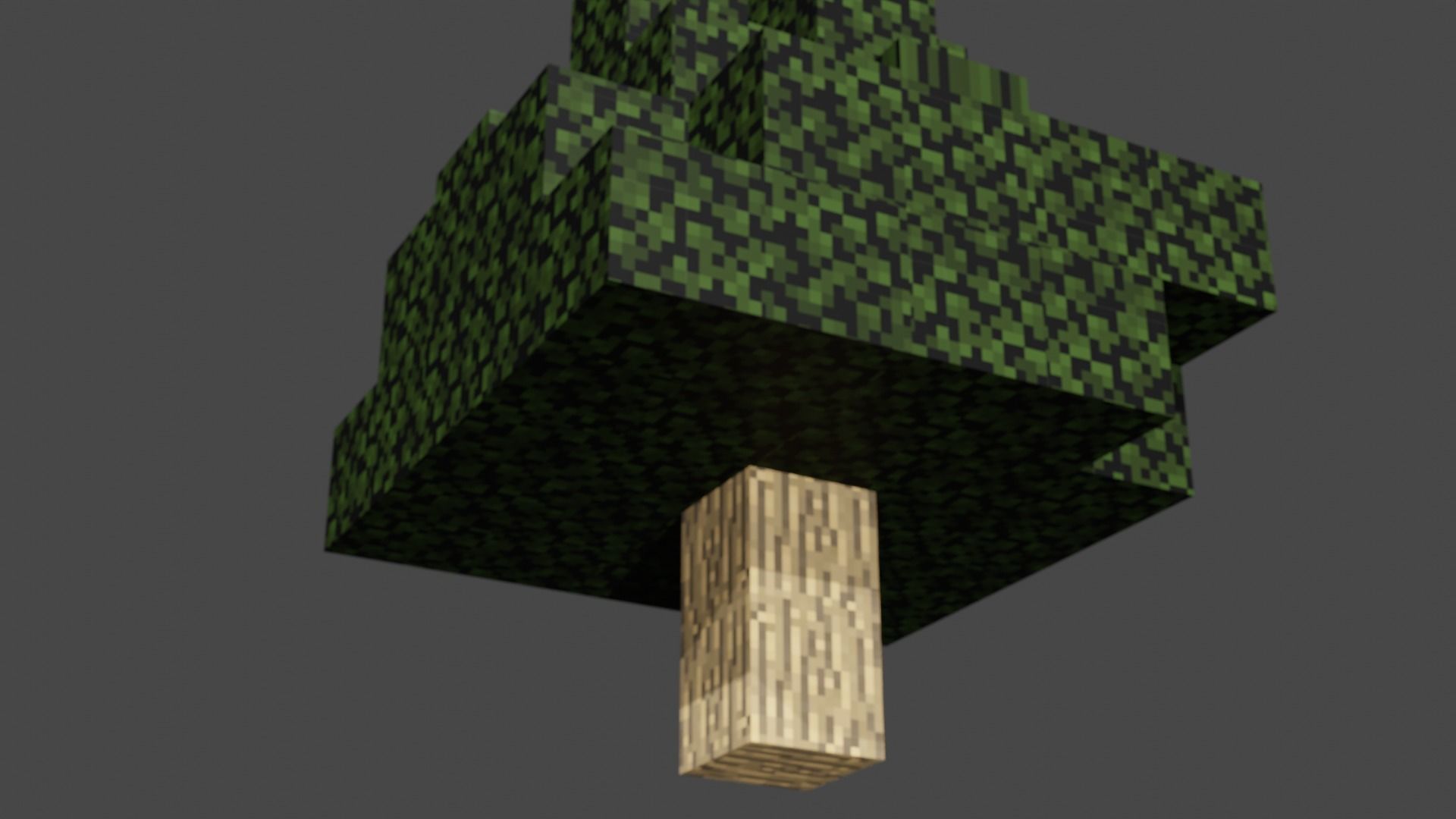 Minecraft tree low poly Free low-poly 3D model_3