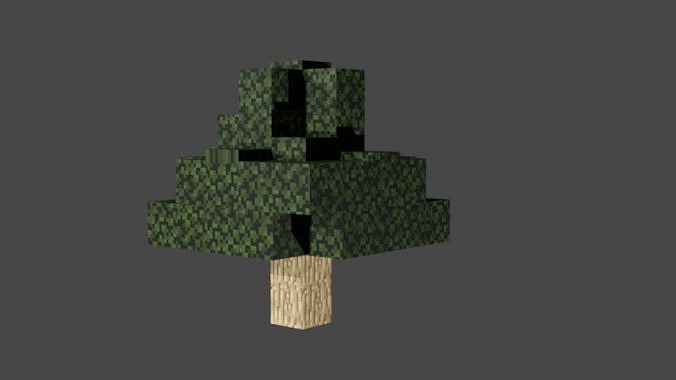 Minecraft tree low poly Free low-poly 3D model