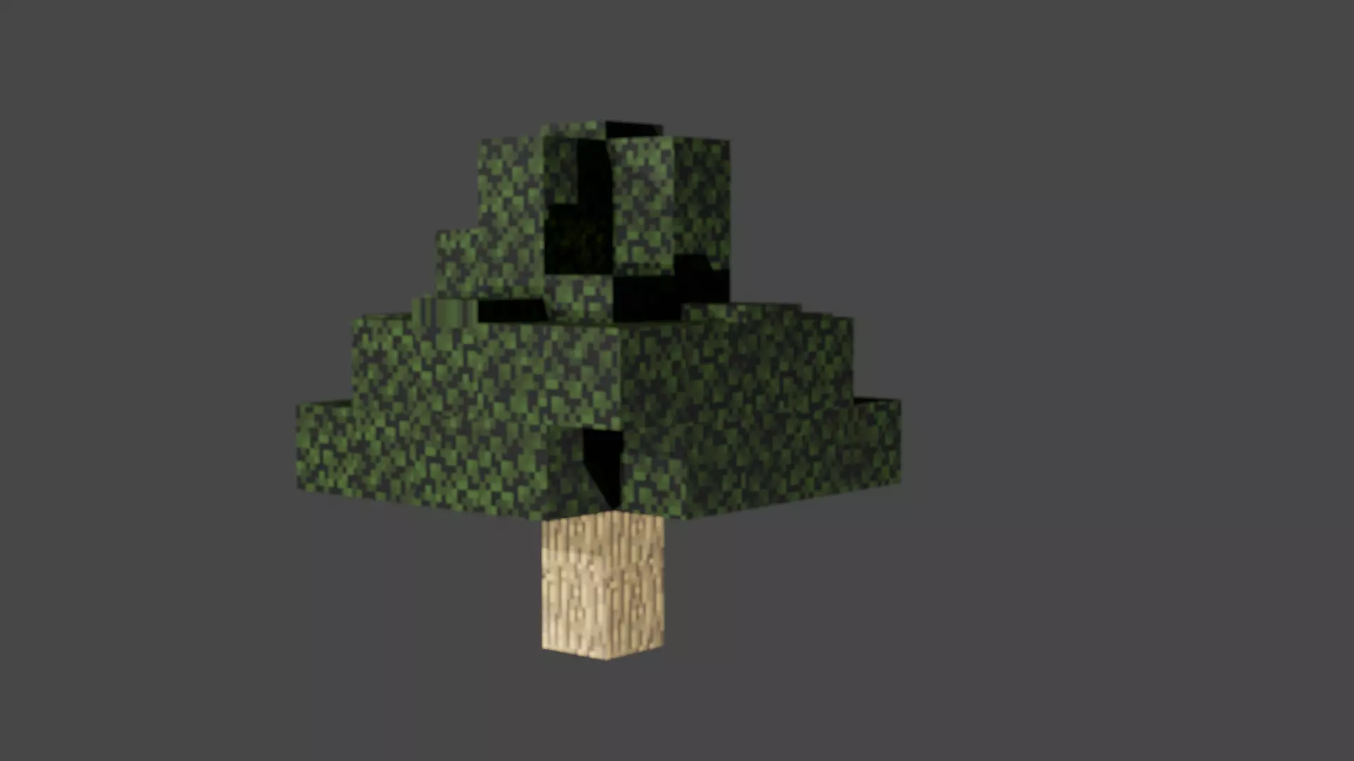Minecraft tree low poly Free low-poly 3D model_0