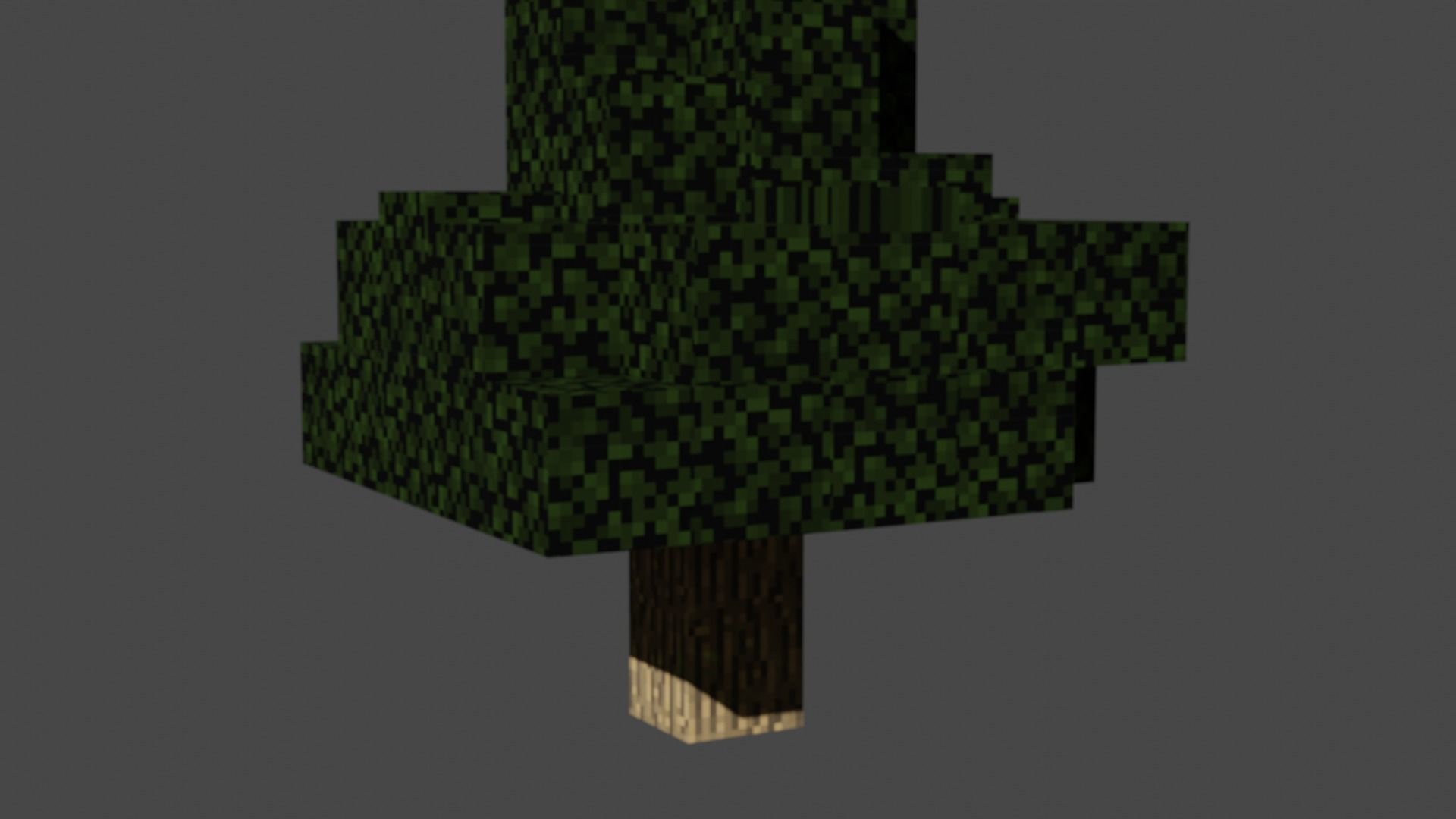 Minecraft tree low poly Free low-poly 3D model_1