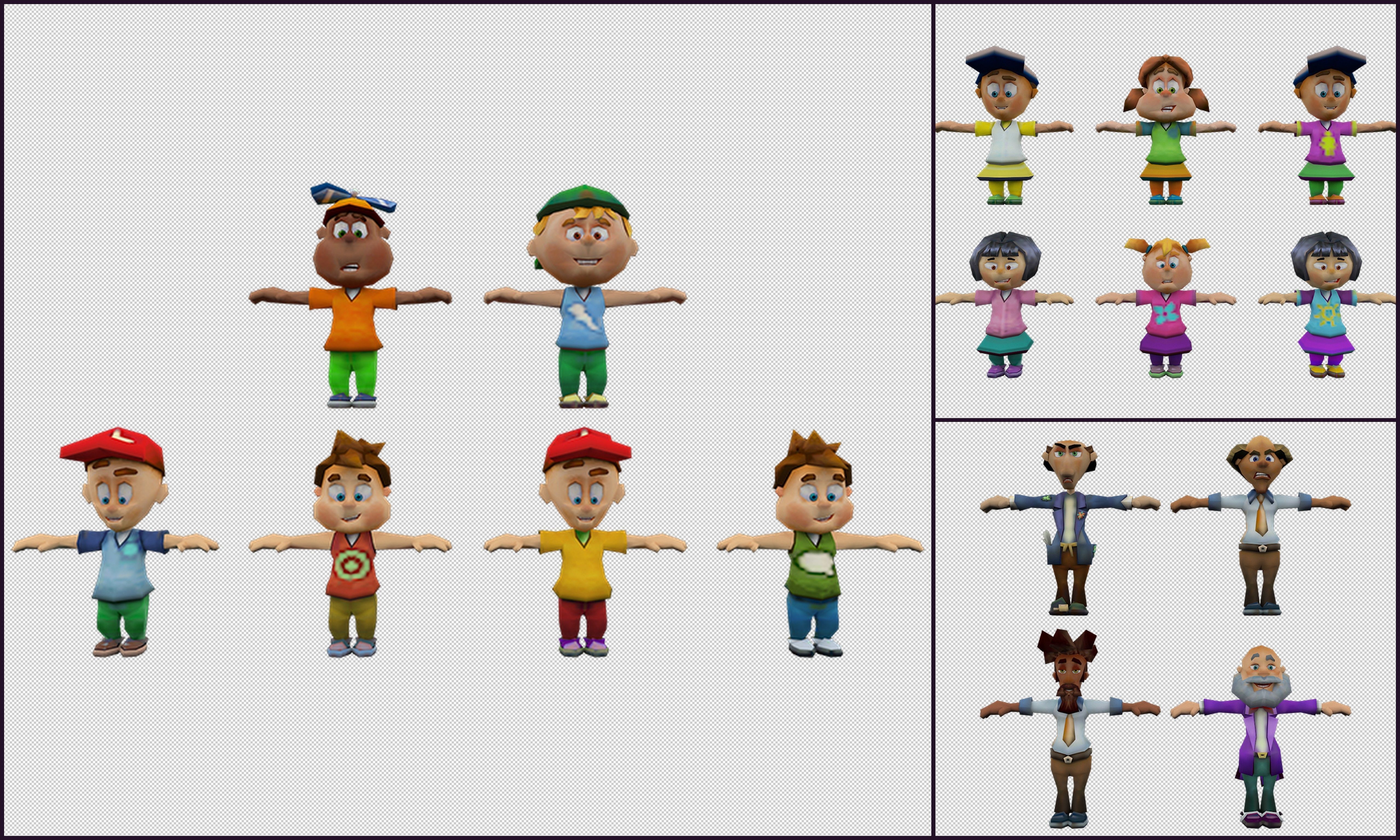 Cartoon - Characters 2 Low-poly 3D model_3