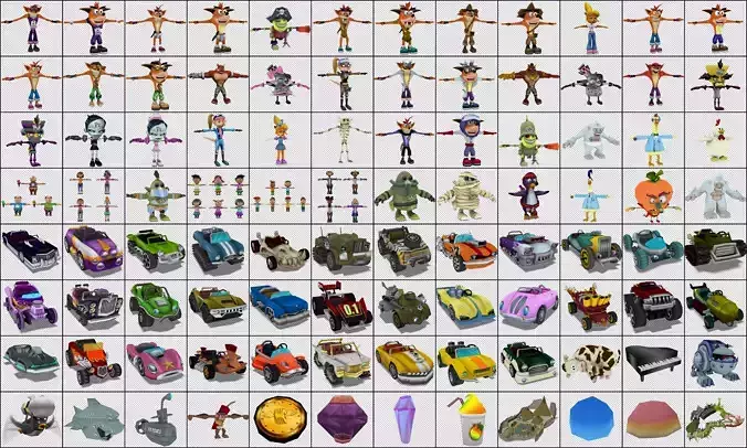 Cartoon - Characters cars weapons