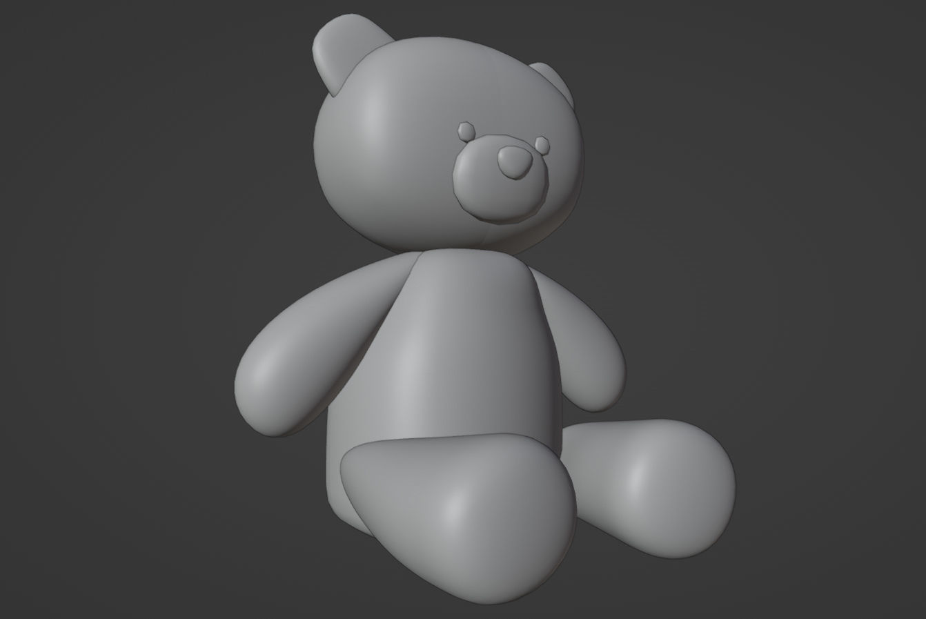 Teddy bear model with textures  Low-poly 3D model_2