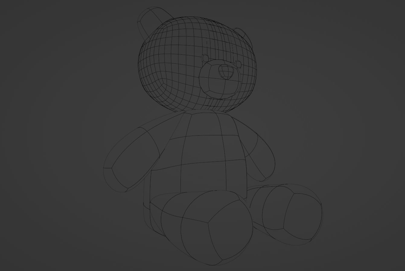 Teddy bear model with textures  Low-poly 3D model_3