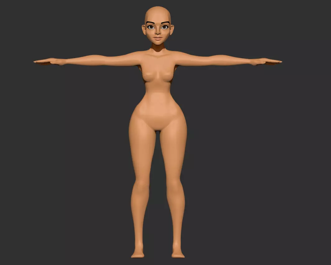 Female Base Anatomy Body - ZTL 3D model_0