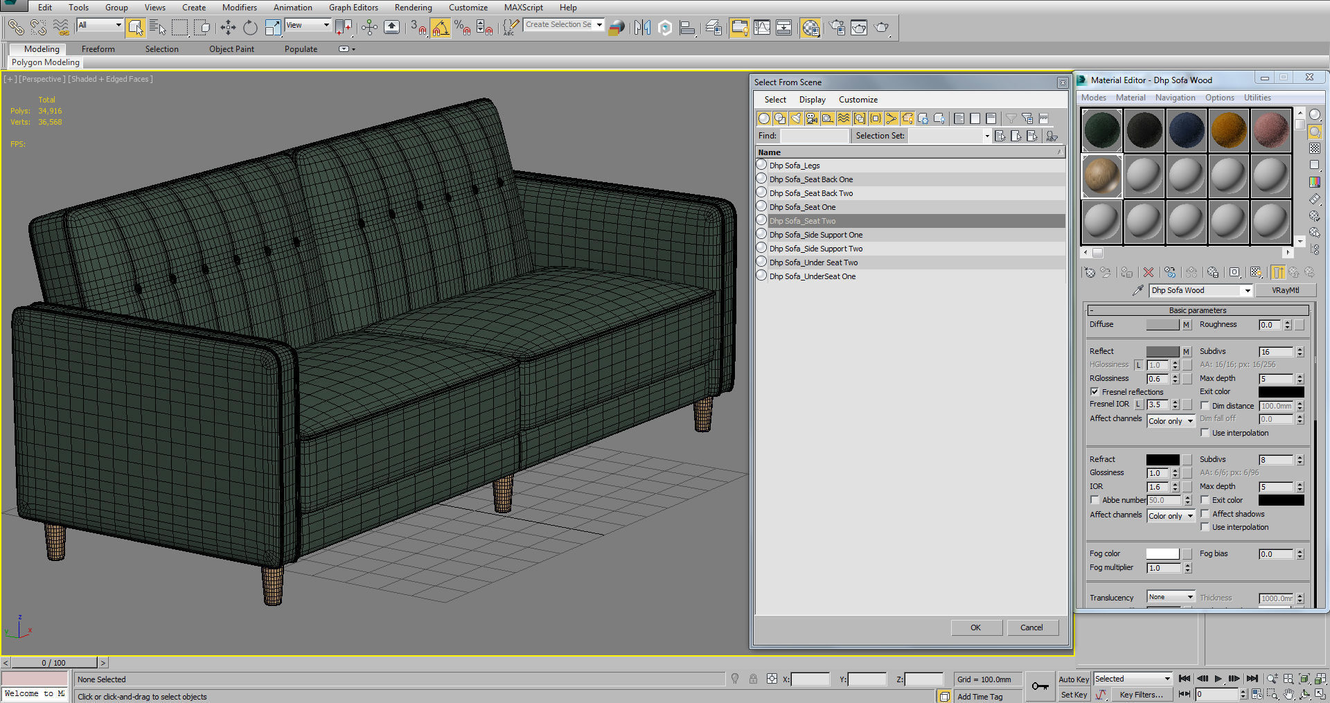 Dhp Pin Tufted Transitional Futon 3D model_9