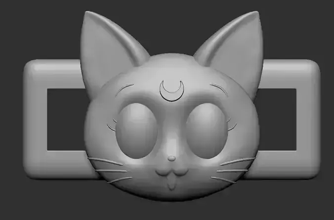 Sailor Moon cat Luna lace buckle 3D print model