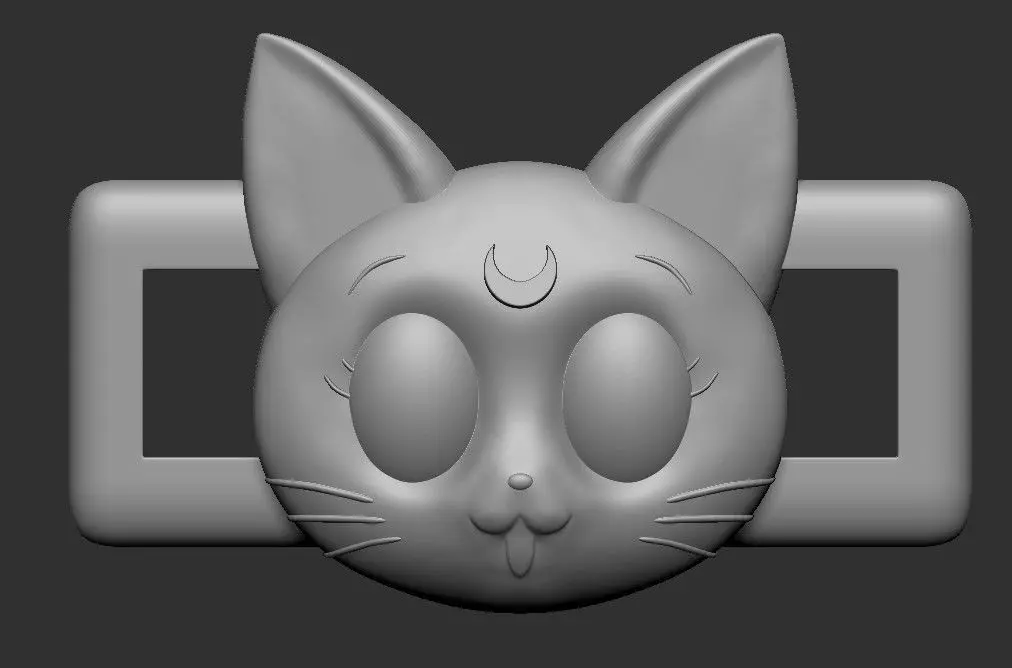Sailor Moon cat Luna lace buckle 3D print model_0