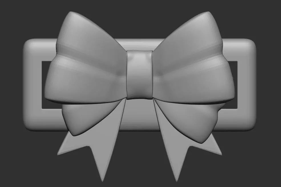 Ribbon lace buckle 3D print model_0