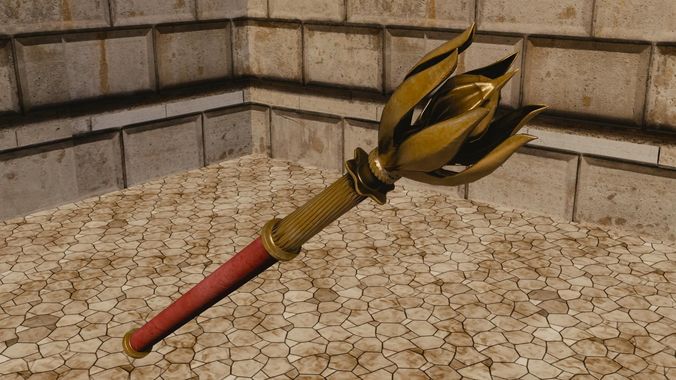 Mace-flower Low-poly 3D model