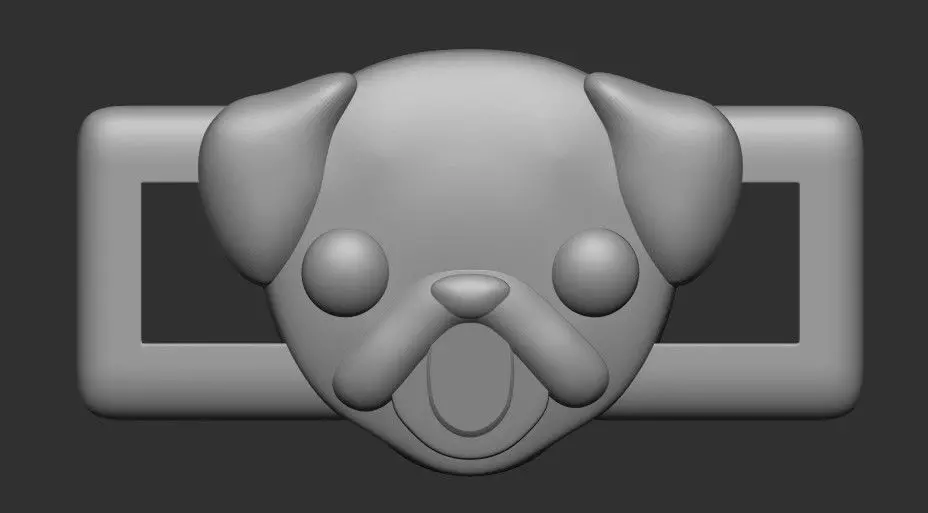 Dog pug lace buckle 3D print model_0
