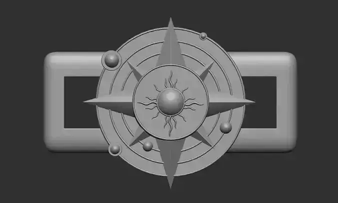 Compass Rose lace buckle 3D print model