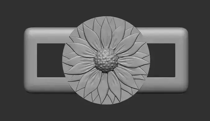 Sunflower lace buckle 3D print model