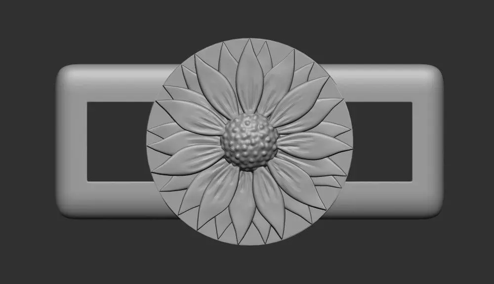Sunflower lace buckle 3D print model_0