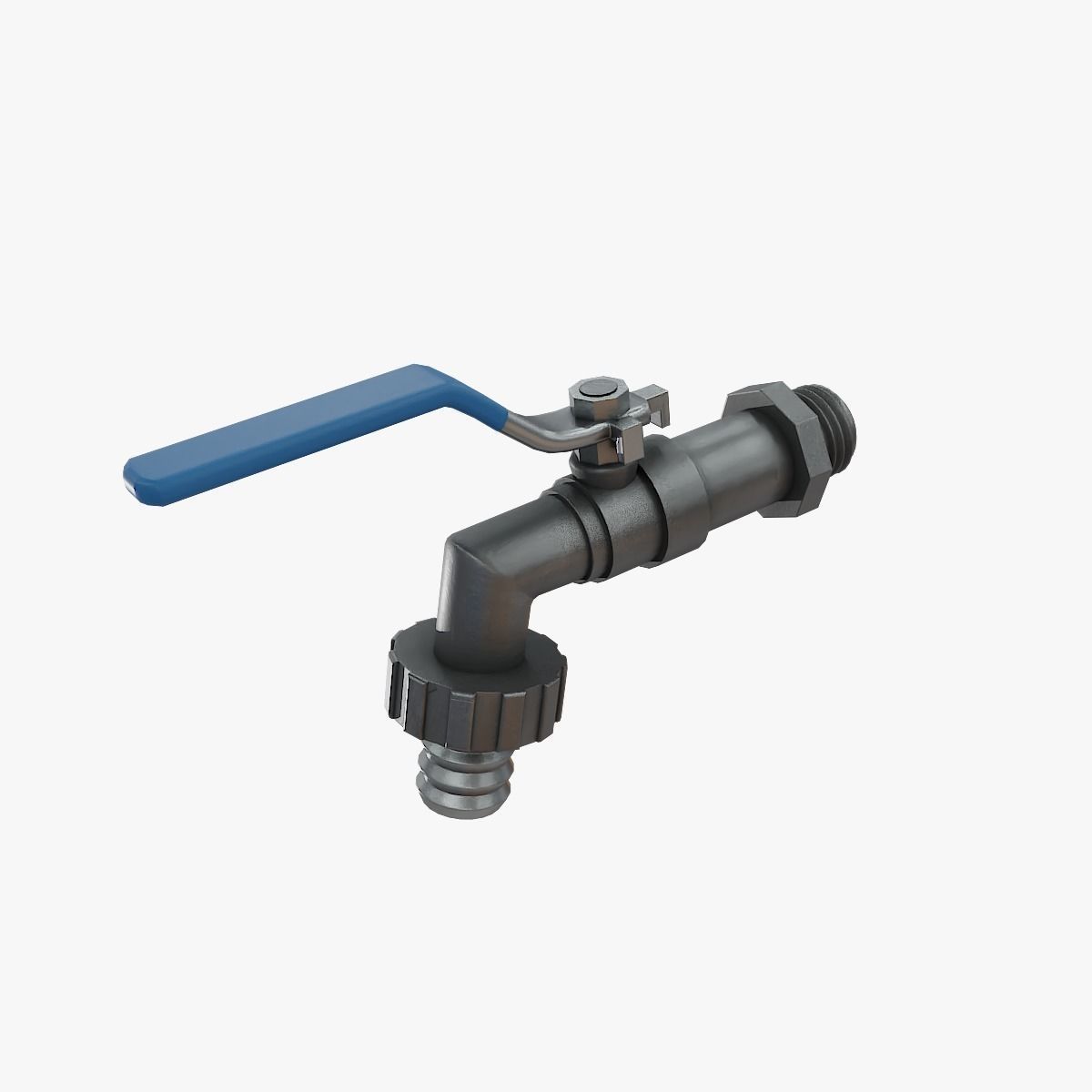 Valve Tap blue Low-poly 3D model_6