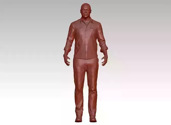 Realistic bald man 3D print model