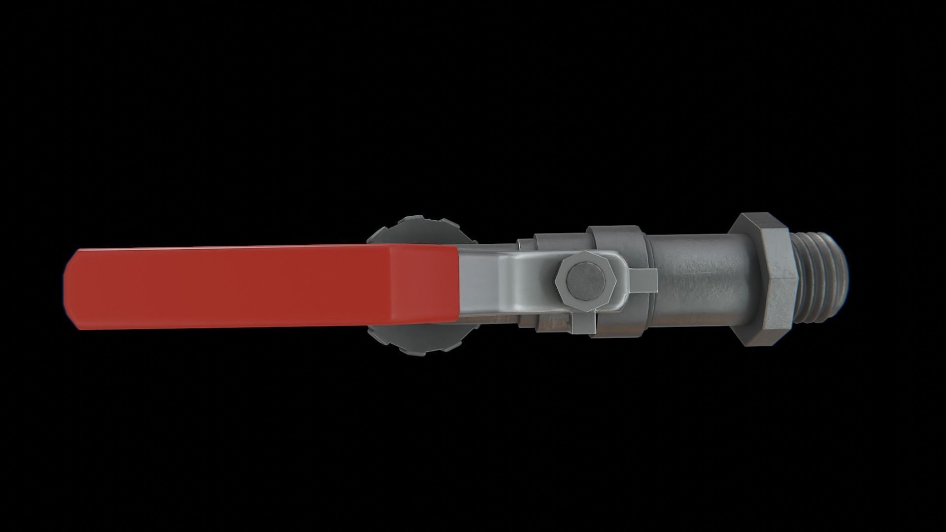 Valve Tap red Low-poly 3D model_6