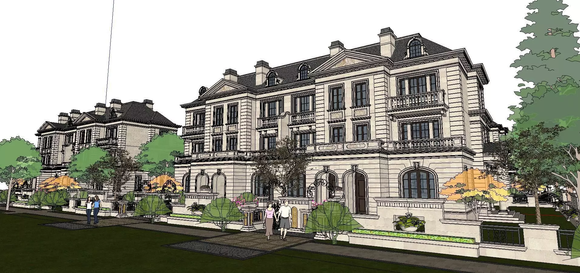Nobility-History-Castle-Villa-081 architectural mansion 3D model