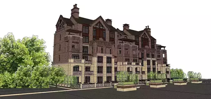 Nobility-History-Castle-Villa-095 apartment building with trees