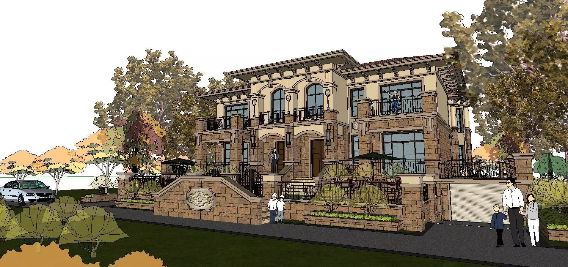 Nobility-History-Castle-Villa-0106 front of mansion 3D model