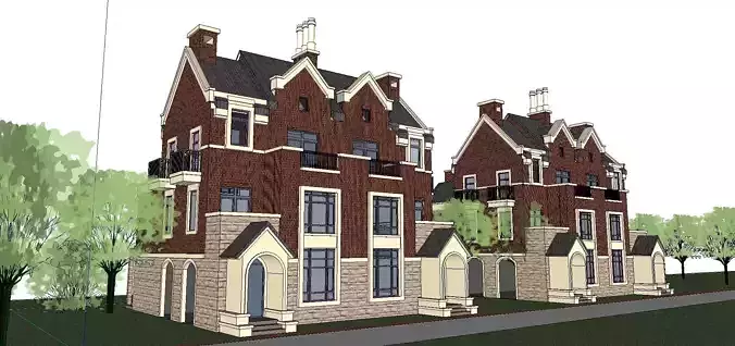 Nobility-History-Castle-Villa-0111 two story brick house on street