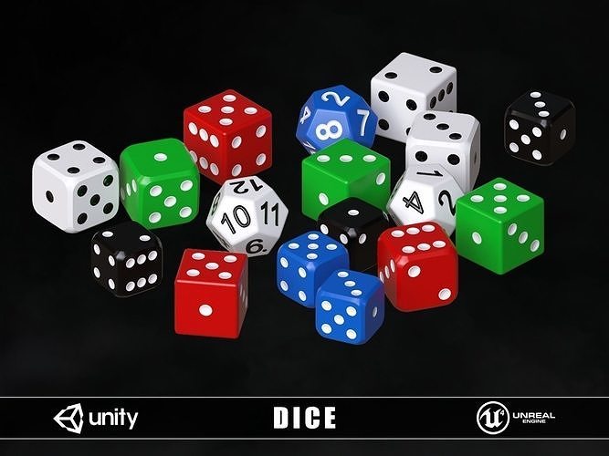 Playing Dice Low-poly 3D model