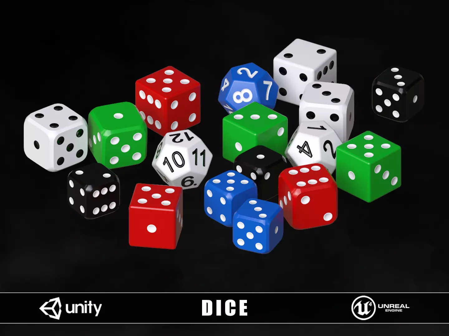 Playing Dice Low-poly 3D model