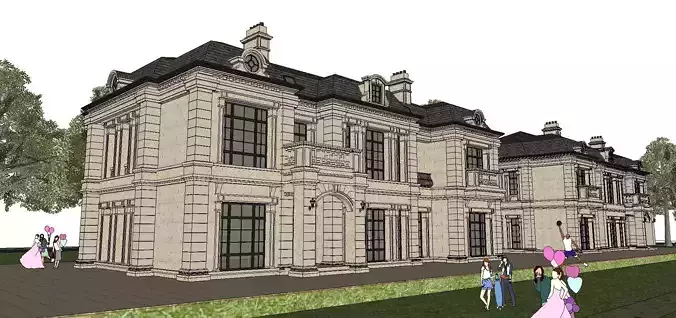 Nobility-History-Castle-Villa-0124 mansion with people