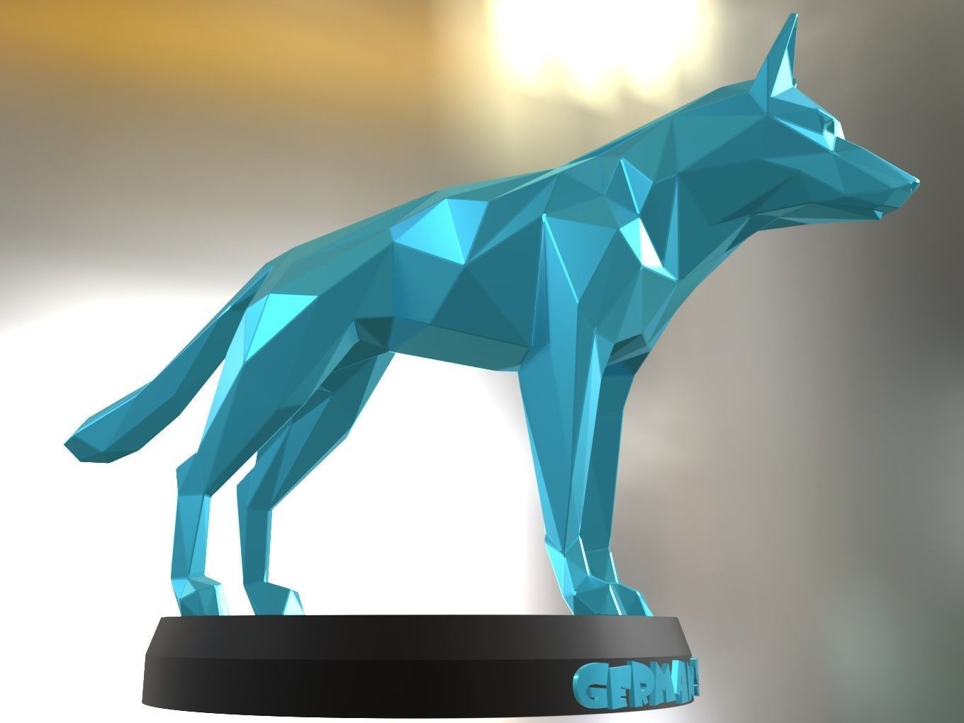 Poly German Shepherd Dog 3D print model_6