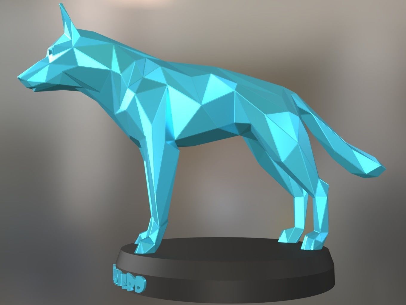 Poly German Shepherd Dog 3D print model_1