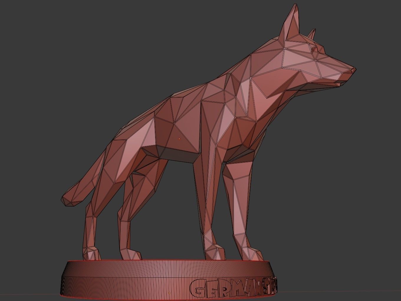 Poly German Shepherd Dog 3D print model_11