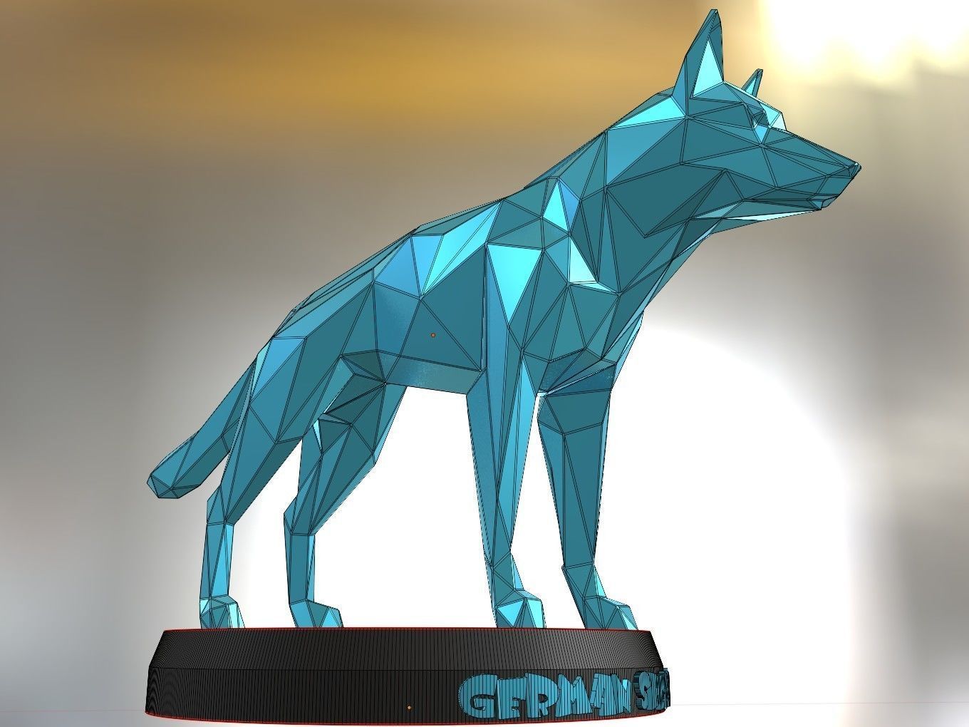 Poly German Shepherd Dog 3D print model_7