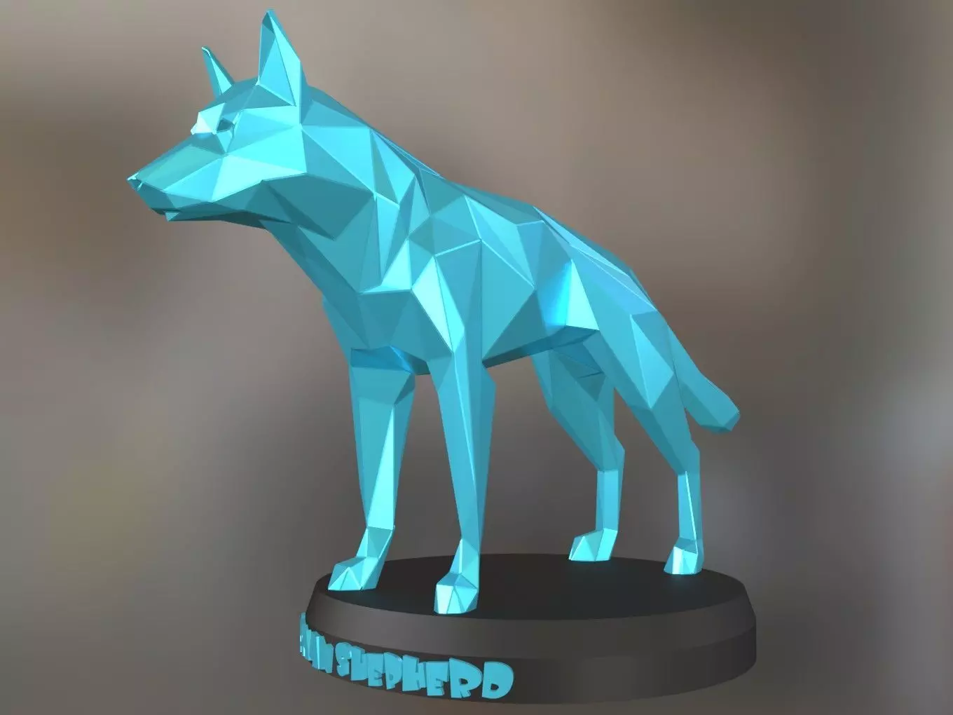 Poly German Shepherd Dog 3D print model_0