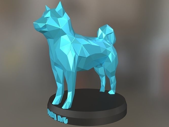 Poly Shiba Inu Dog 3D print model