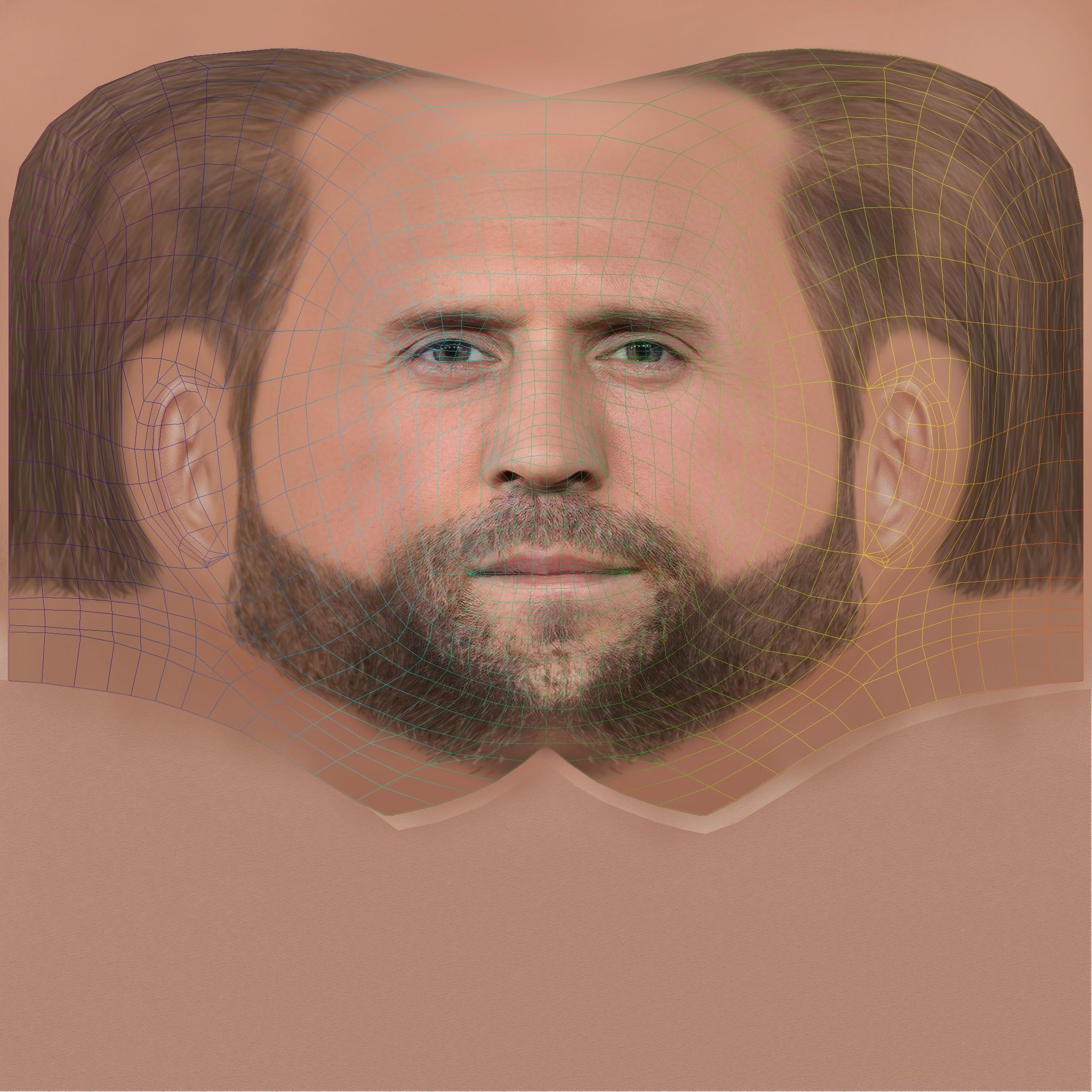 Jason Statham - Lowpoly head for game Low-poly 3D model Low-poly 3D model_8