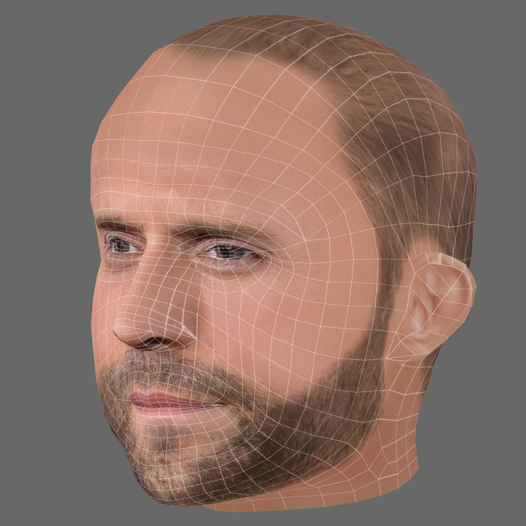 Jason Statham - Lowpoly head for game Low-poly 3D model Low-poly 3D model_7