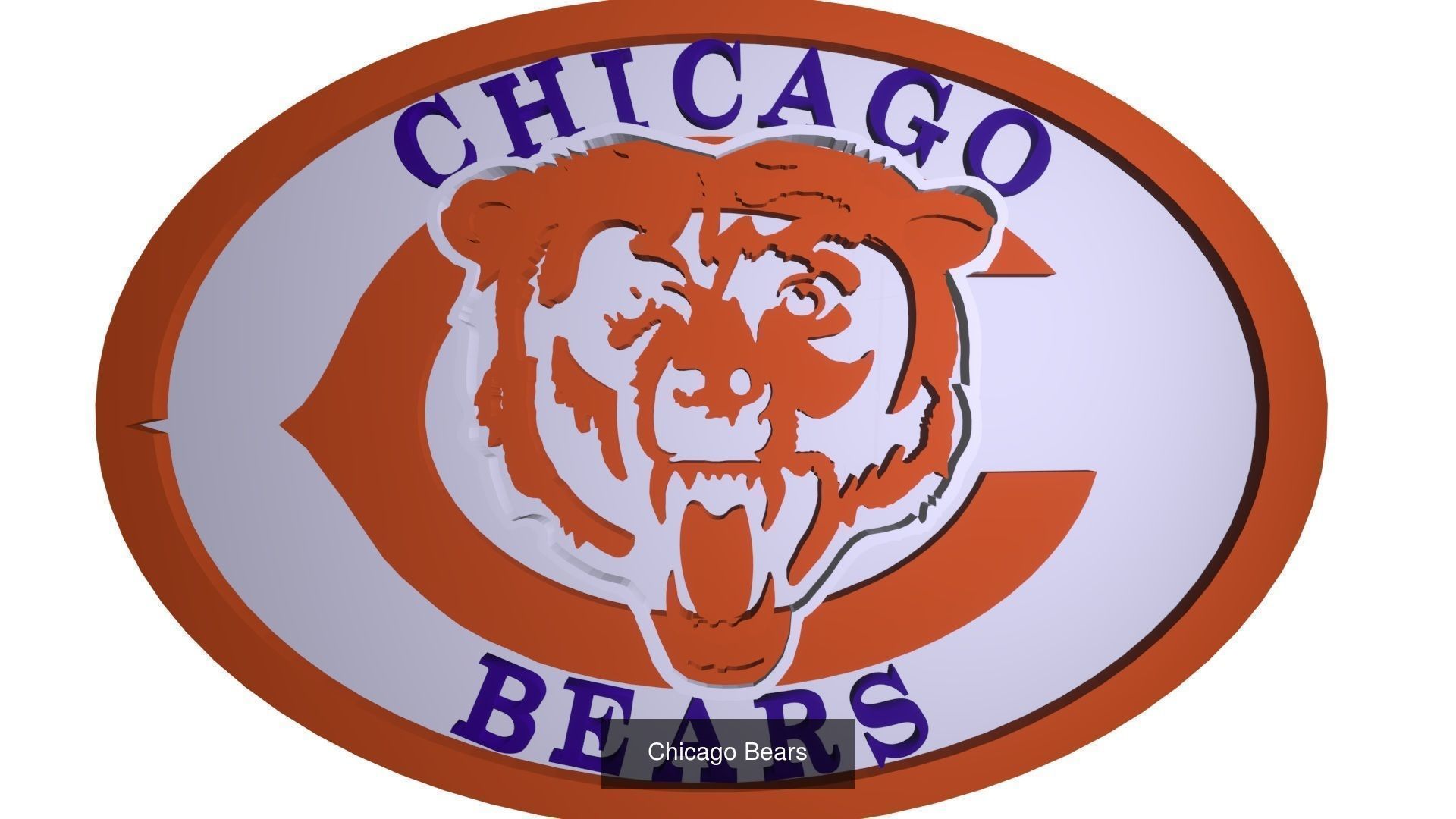 Chicago Bears logos 3D Model Collection_3