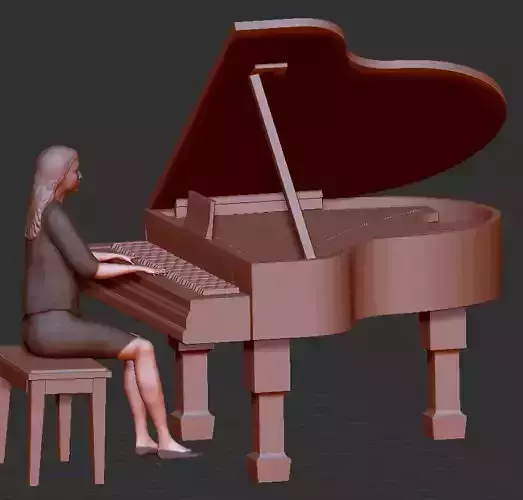 pianist woman sitting woman piano 