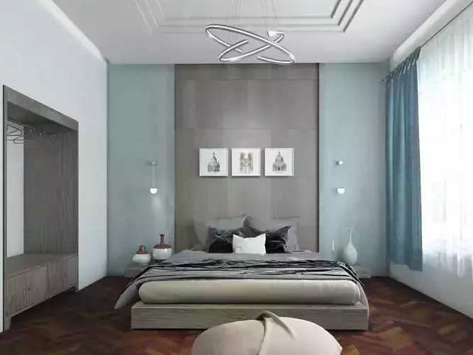 Bedroom interior scene 
