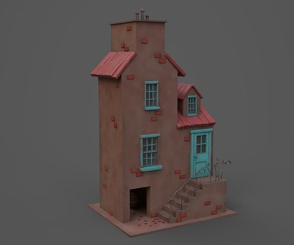 Stylized House Low-poly 3D model