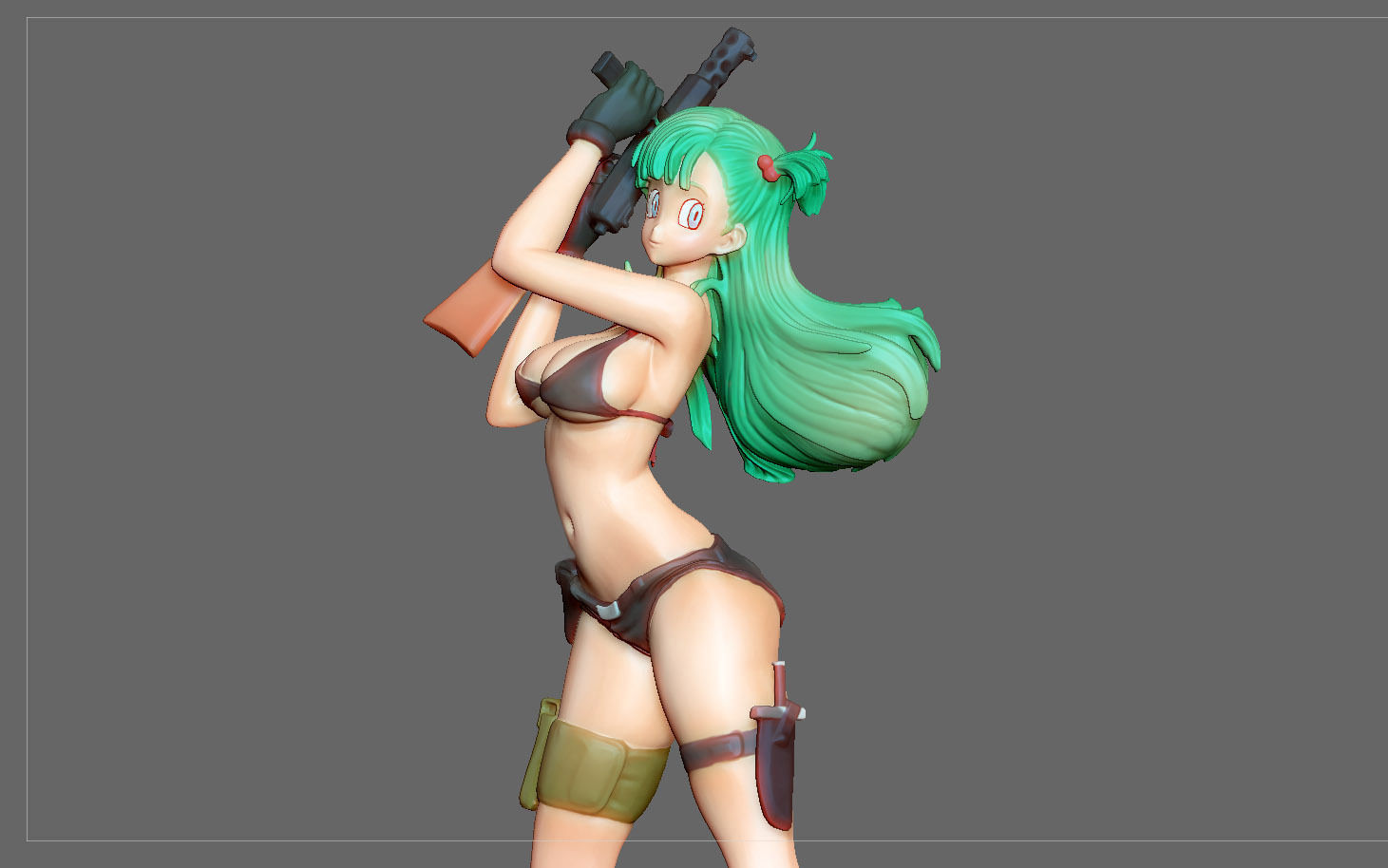 BULMA MODIFIED STATUE DRAGONBALL ANIME ANIMATION GIRL  3D print model_2