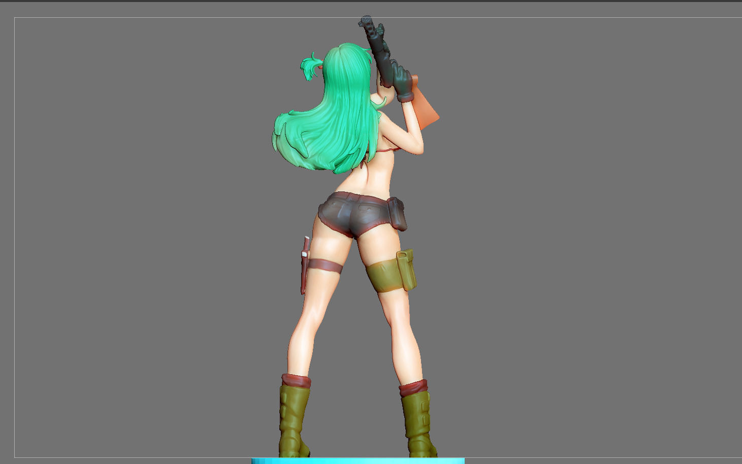 BULMA MODIFIED STATUE DRAGONBALL ANIME ANIMATION GIRL  3D print model_8