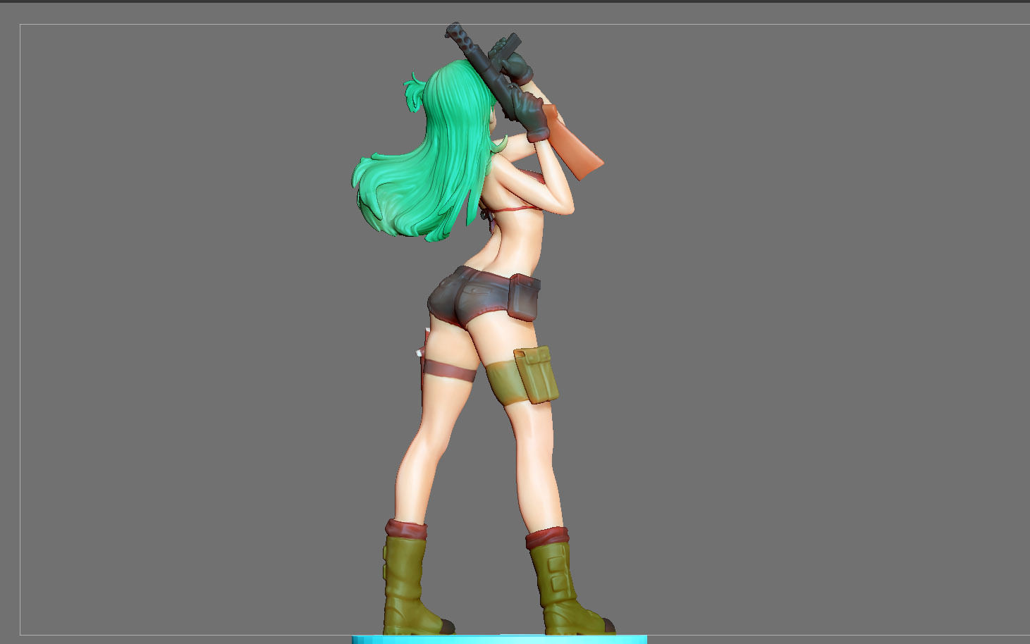 BULMA MODIFIED STATUE DRAGONBALL ANIME ANIMATION GIRL  3D print model_7