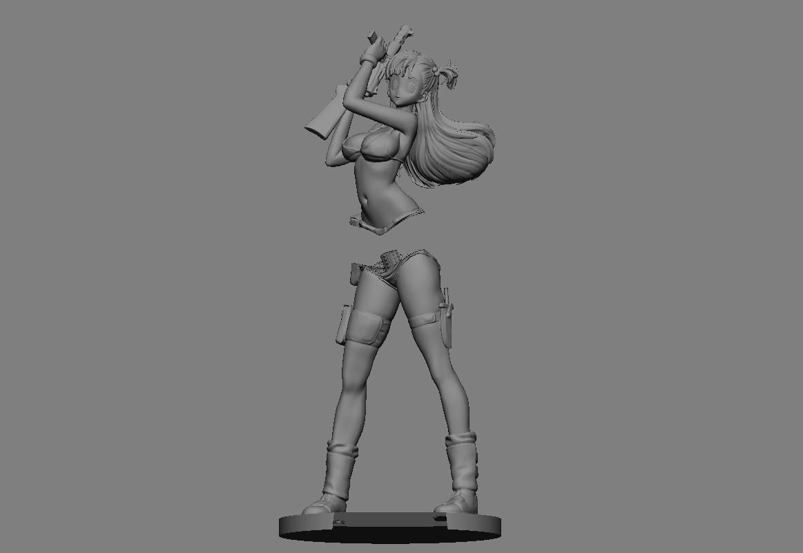 BULMA MODIFIED STATUE DRAGONBALL ANIME ANIMATION GIRL  3D print model_10