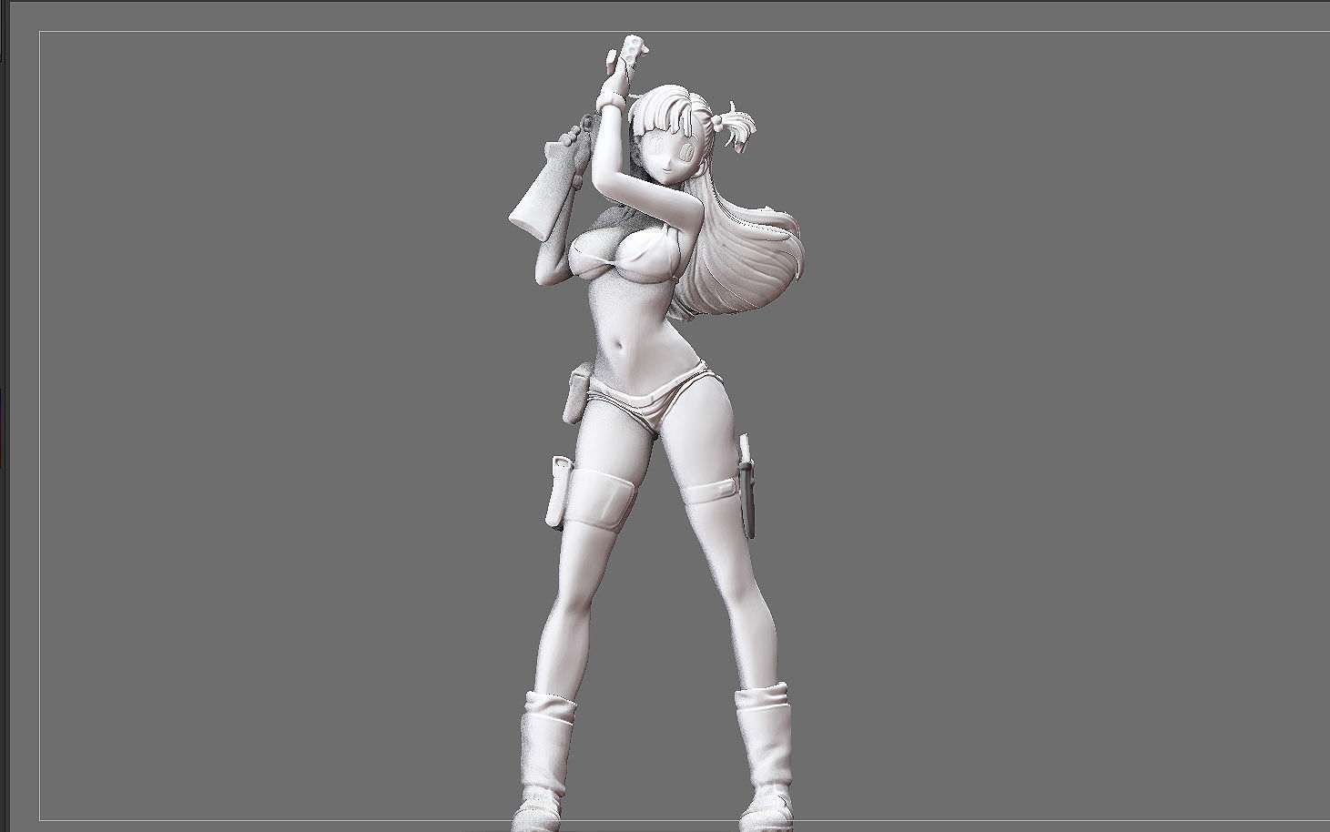 BULMA MODIFIED STATUE DRAGONBALL ANIME ANIMATION GIRL  3D print model_9