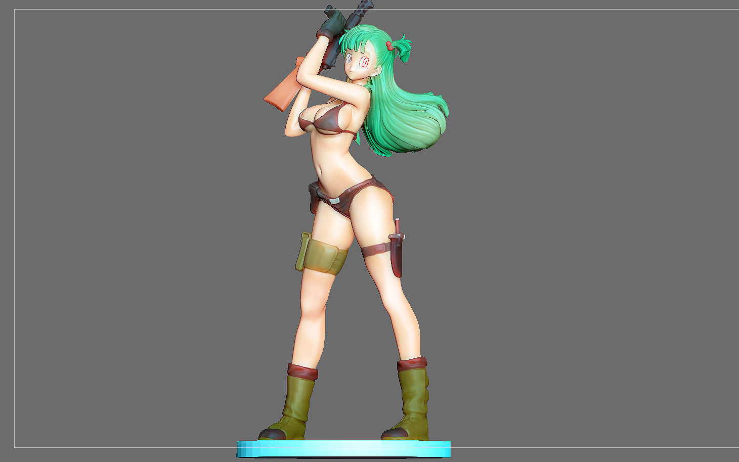 BULMA MODIFIED STATUE DRAGONBALL ANIME ANIMATION GIRL  3D print model_3