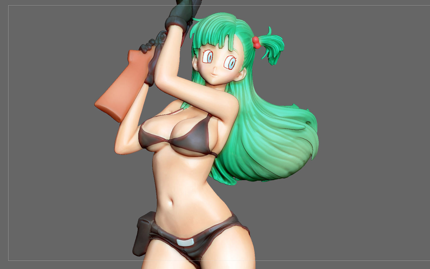 BULMA MODIFIED STATUE DRAGONBALL ANIME ANIMATION GIRL  3D print model_4