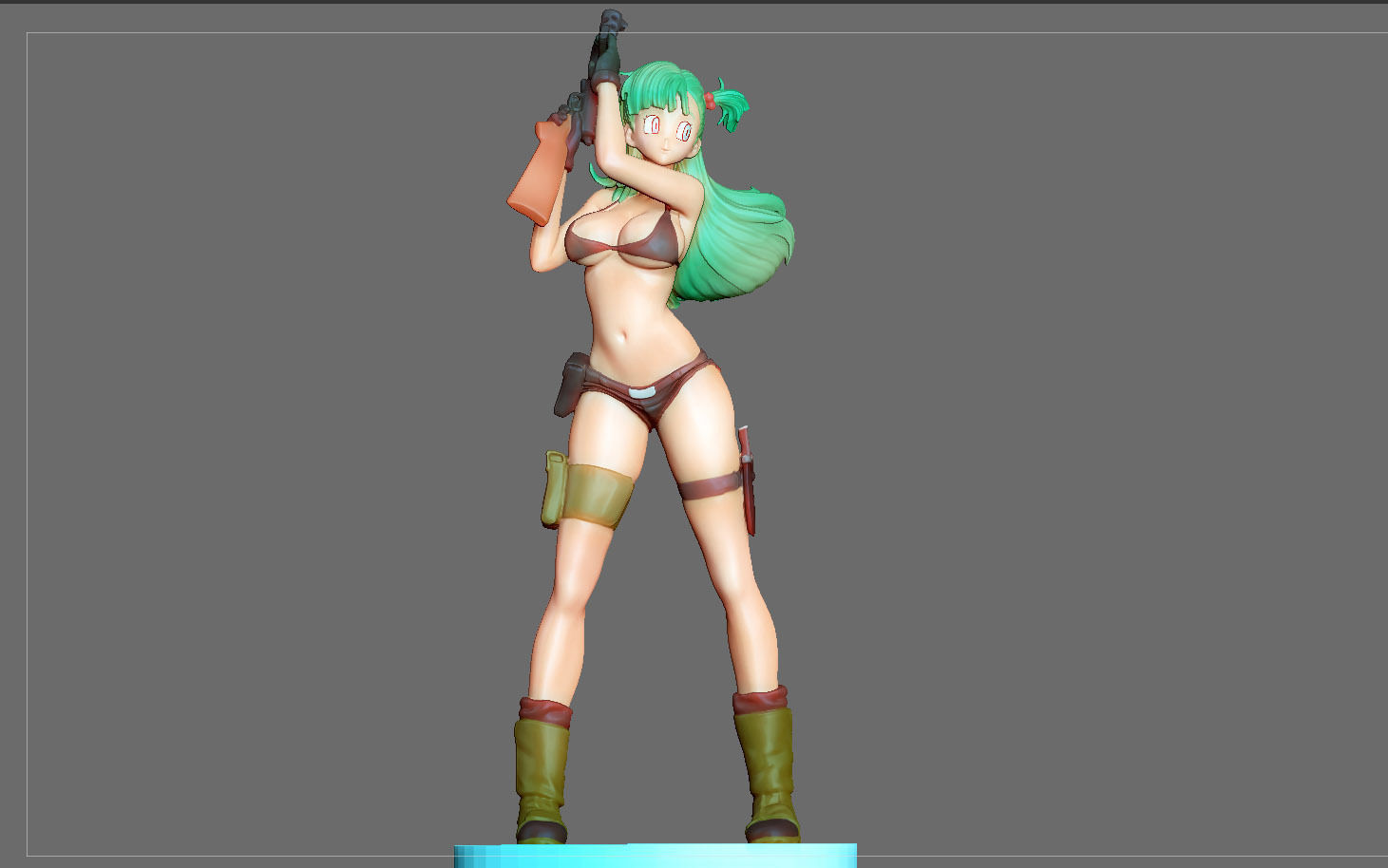BULMA MODIFIED STATUE DRAGONBALL ANIME ANIMATION GIRL  3D print model_5